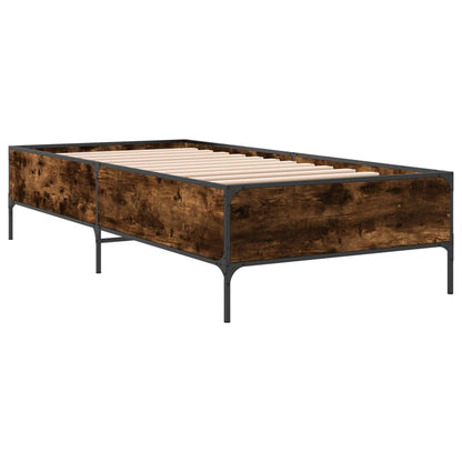 Smoked Oak Bed Frame 100x200 cm - Mattress Not Included