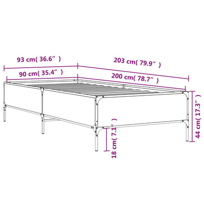 Sonoma Oak Bed Frame 90x200 cm - Stylish & Durable Finish