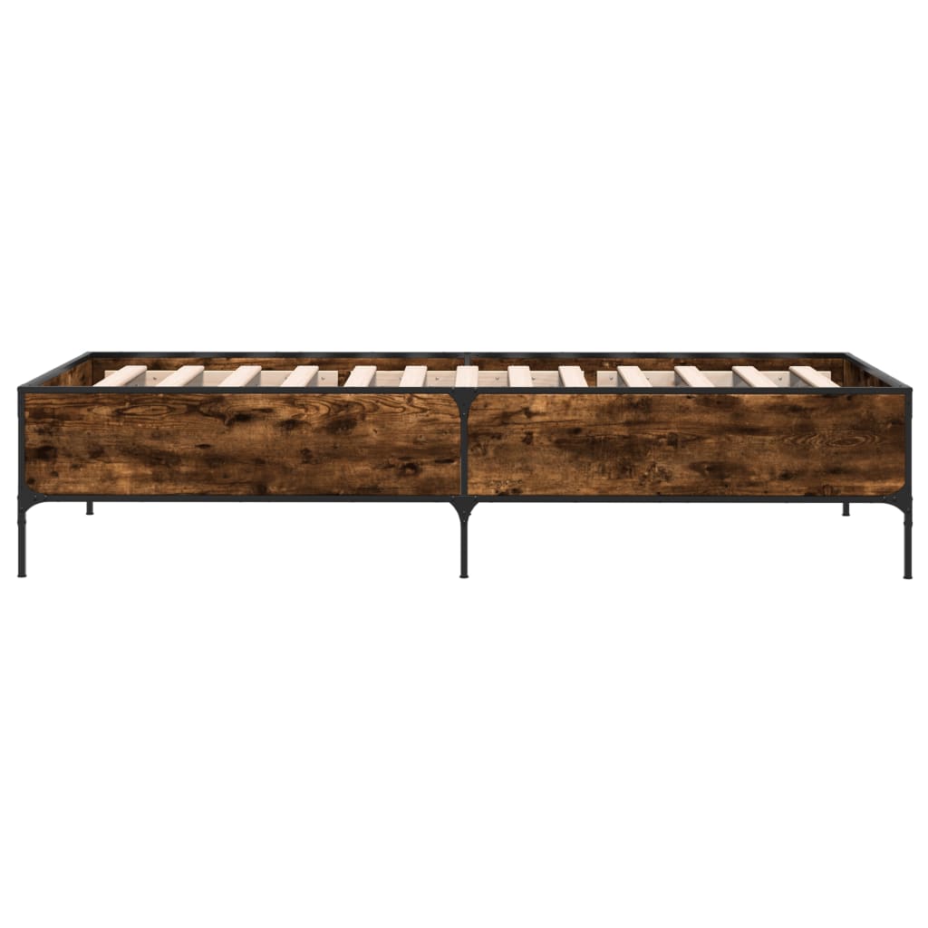 Smoked Oak Bed Frame 90x200 cm - Durable & Stylish Design