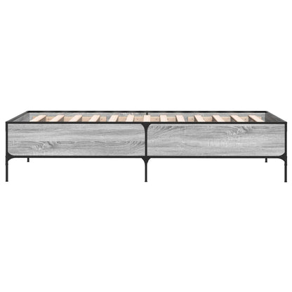 Stylish Grey Sonoma Bed Frame 90x200 cm - No Mattress Included