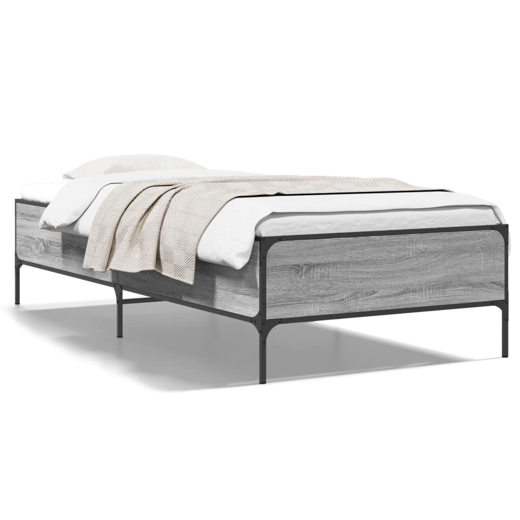 Grey Sonoma Single Bed Frame 90x190 cm - Sturdy Pine Wood Design