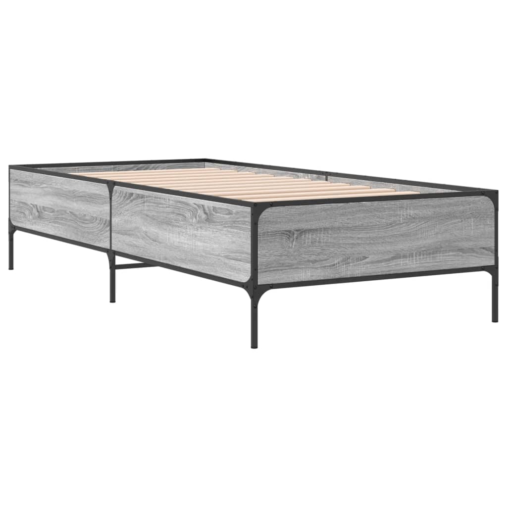 Grey Sonoma Single Bed Frame 90x190 cm - Sturdy Pine Wood Design