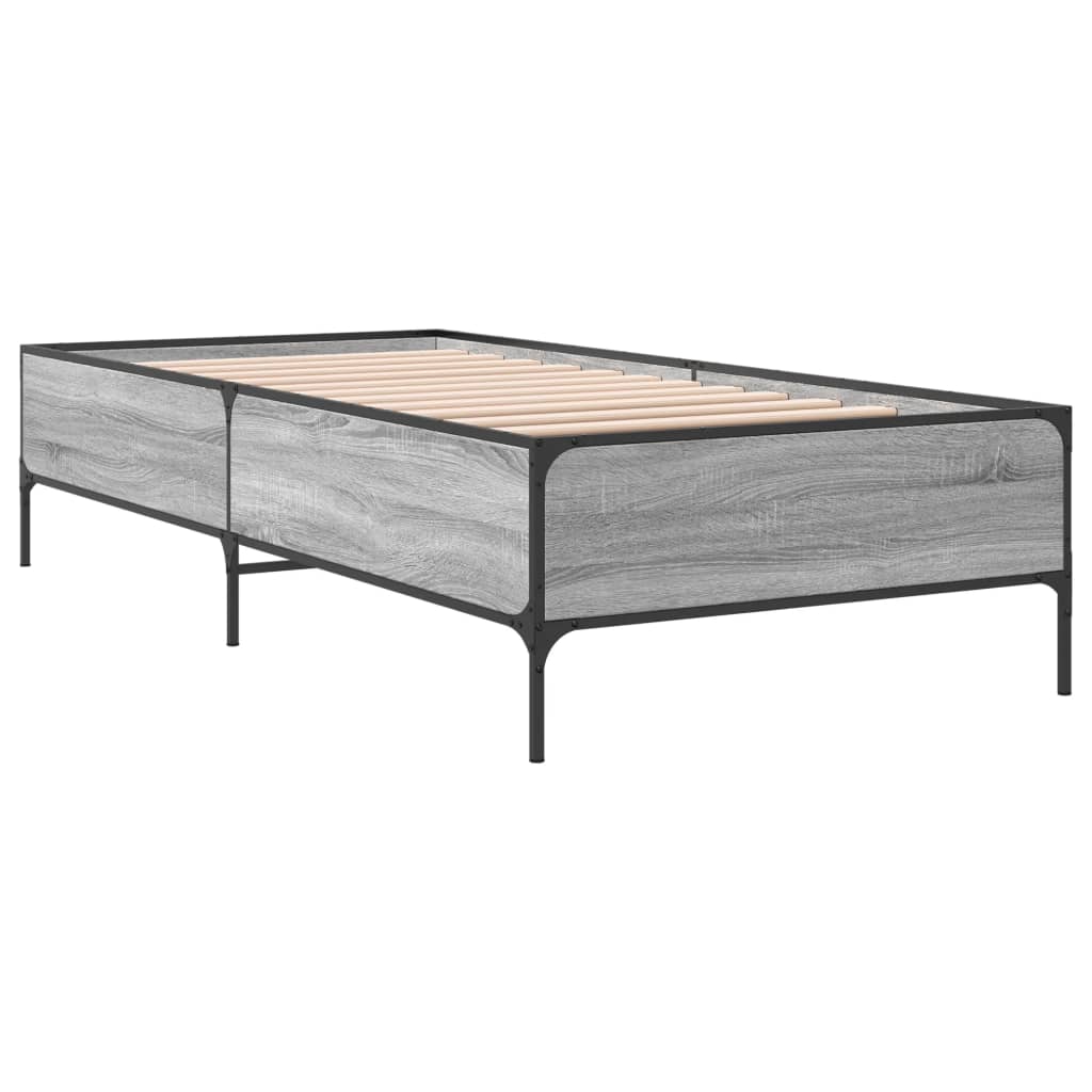 Grey Sonoma Single Bed Frame 90x190 cm - Sturdy Pine Wood Design