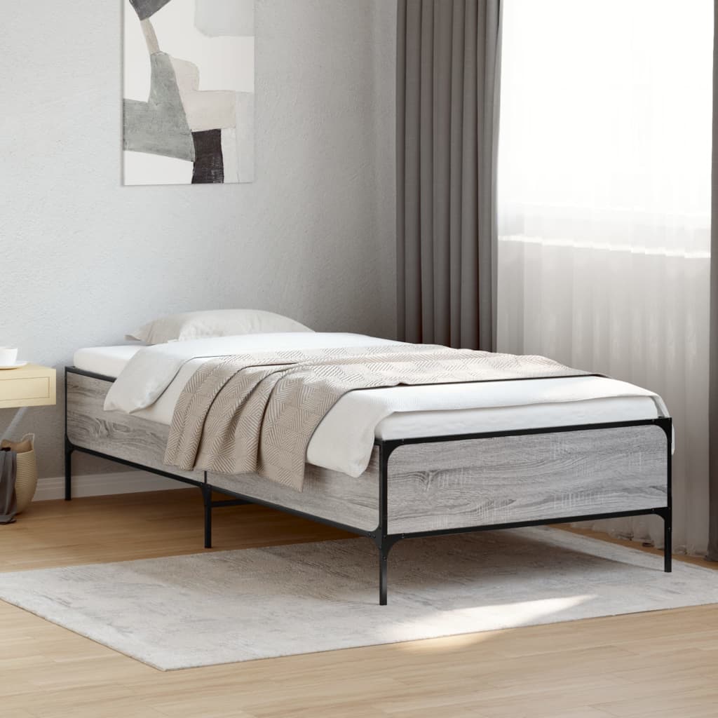 Grey Sonoma Single Bed Frame 90x190 cm - Sturdy Pine Wood Design