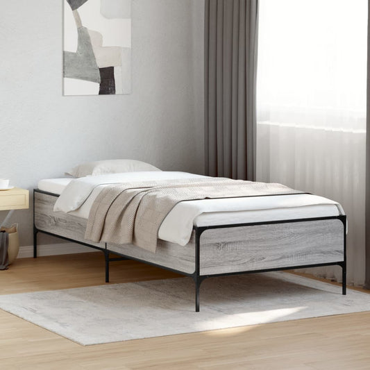 Grey Sonoma Single Bed Frame 90x190 cm - Sturdy Pine Wood Design