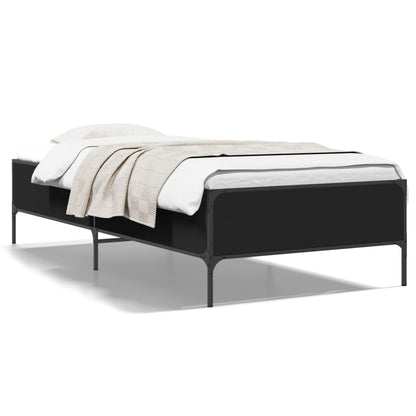 Black Metal Small Single Bed Frame 75x190 cm - No Mattress
