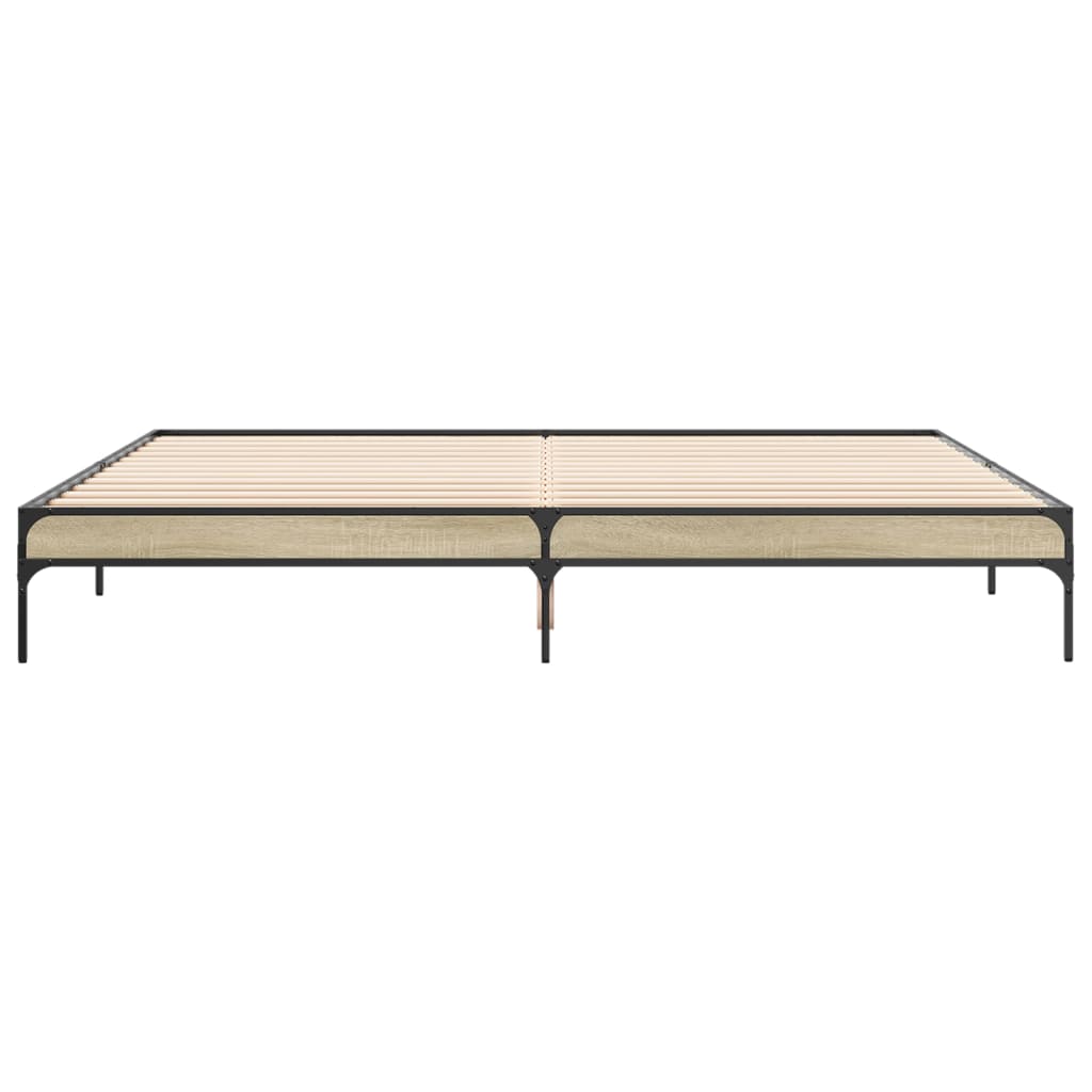 Bed Frame without Mattress Sonoma Oak 200x200 cm