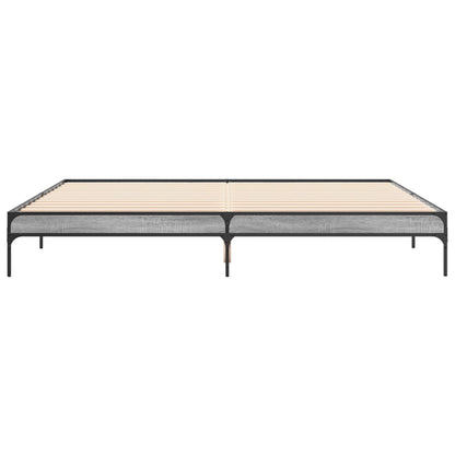 Grey Sonoma Wooden Bed Frame 200x200 cm - Mattress Not Included