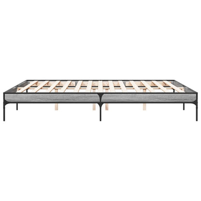 Grey Sonoma Wooden Bed Frame 200x200 cm - Mattress Not Included