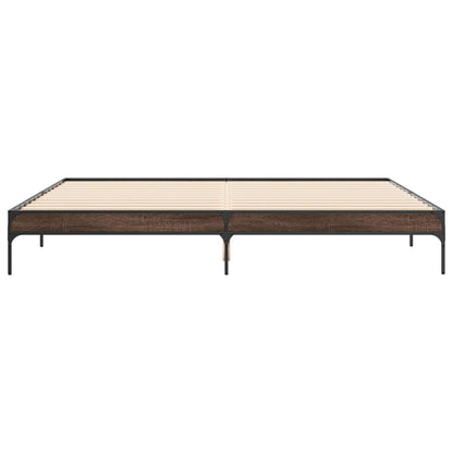 Bed Frame without Mattress Brown Oak 200x200 cm
