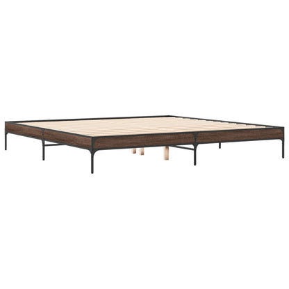 Bed Frame without Mattress Brown Oak 200x200 cm