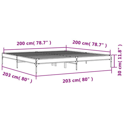Bed Frame without Mattress Brown Oak 200x200 cm