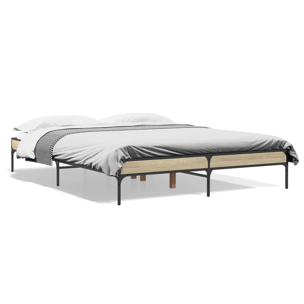Sonoma Oak Bed Frame 160x200 cm - Sturdy Wood Design