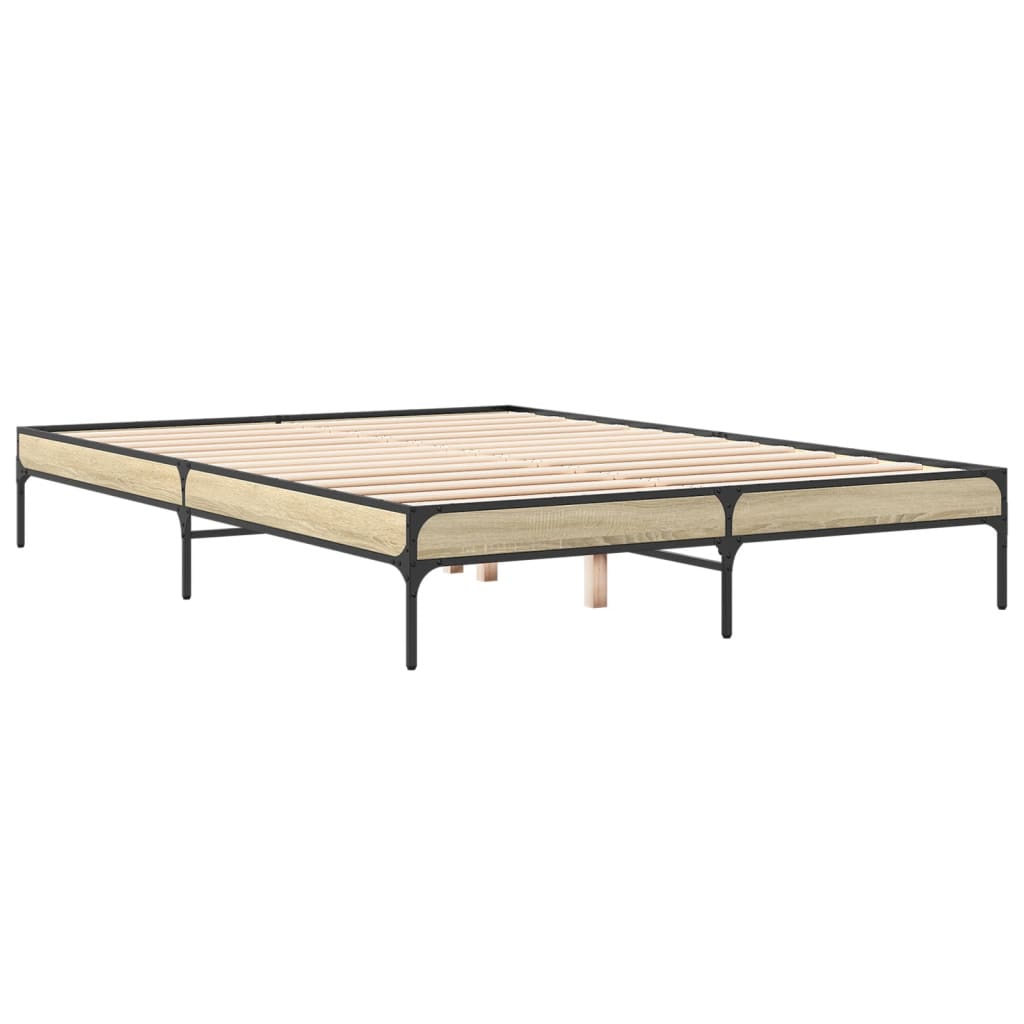 Sonoma Oak Bed Frame 160x200 cm - Sturdy Wood Design