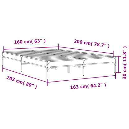 Sonoma Oak Bed Frame 160x200 cm - Sturdy Wood Design