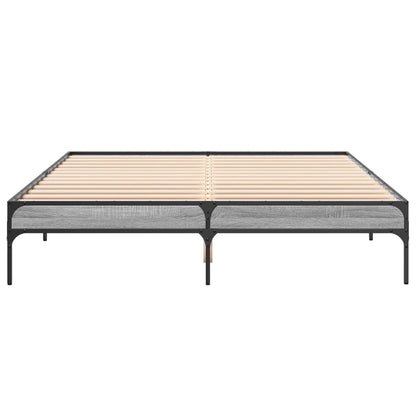 Grey Sonoma Wood Bed Frame 160x200 cm - No Mattress Included