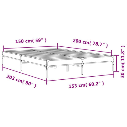 Sonoma Oak King Size Bed Frame 150x200 cm - Sturdy & Stylish