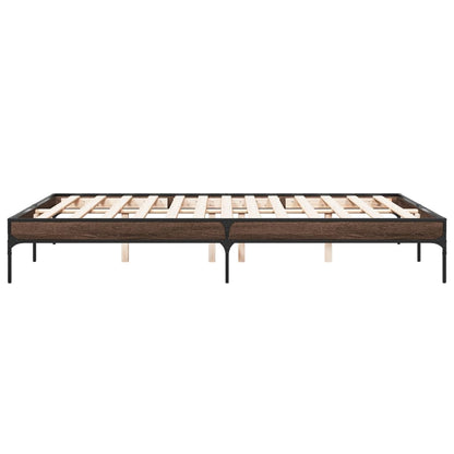 Brown Oak Bed Frame 140x200 cm - Sturdy & Stylish Platform Bed