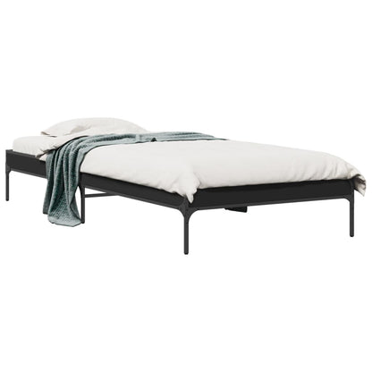 Sleek Black Metal Bed Frame 100x200 cm - Mattress Not Included
