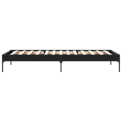 Sleek Black Metal Bed Frame 100x200 cm - Mattress Not Included