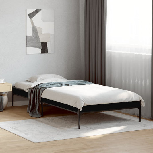 Sleek Black Metal Bed Frame 100x200 cm - Mattress Not Included