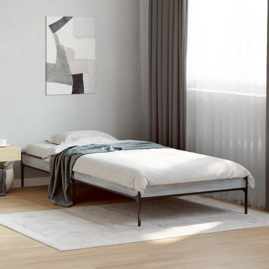 Grey Sonoma Bed Frame 100x200 cm - Stylish & Sturdy Wood Design
