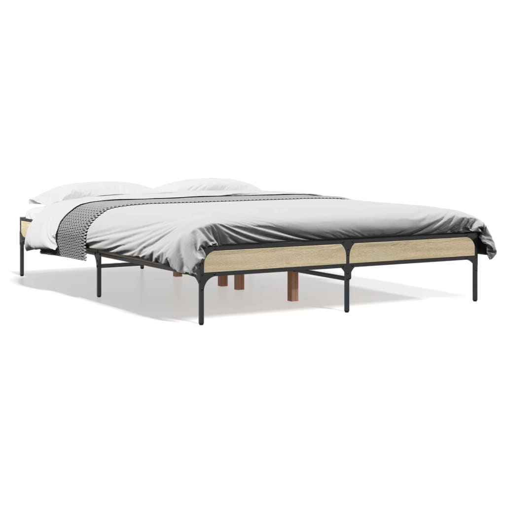 Sonoma Oak Double Bed Frame 135x190 cm - No Mattress Included