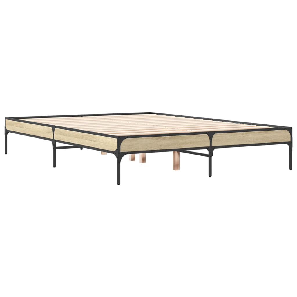 Sonoma Oak Double Bed Frame 135x190 cm - No Mattress Included