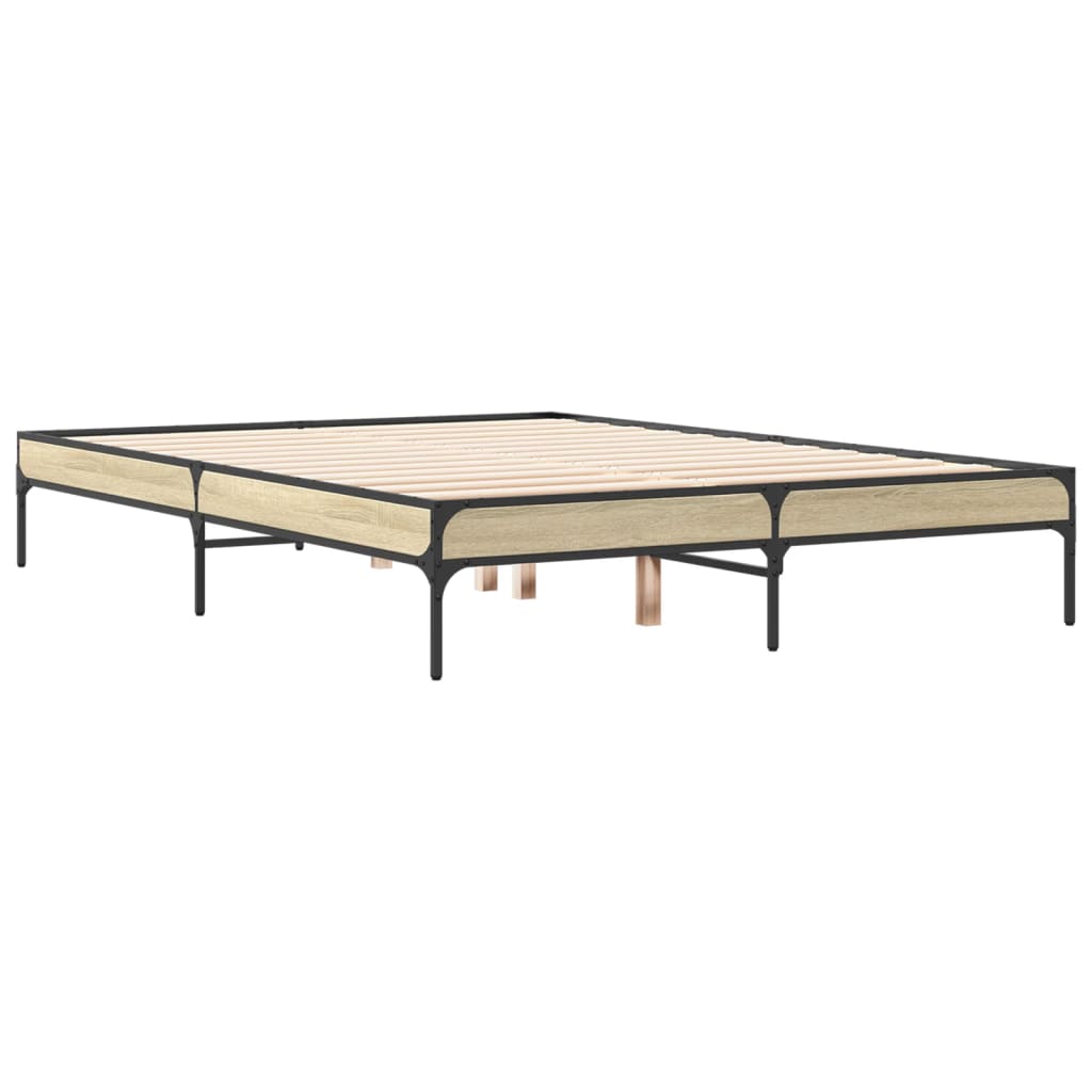 Sonoma Oak Double Bed Frame 135x190 cm - No Mattress Included