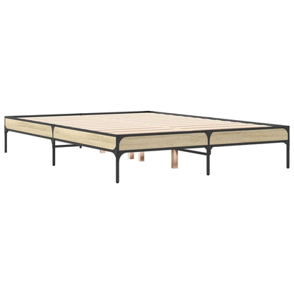 Sonoma Oak Double Bed Frame 135x190 cm - No Mattress Included