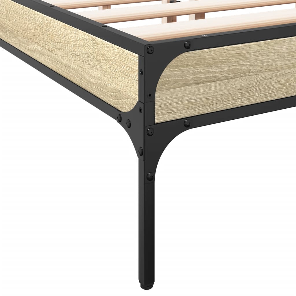 Sonoma Oak Double Bed Frame 135x190 cm - No Mattress Included