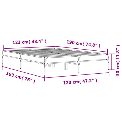 Grey Sonoma Small Double Bed Frame 120x190 cm - No Mattress