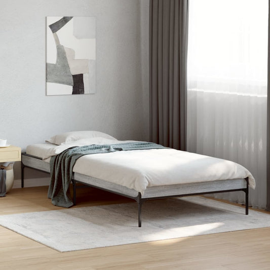 Grey Sonoma Single Bed Frame 90x190 cm - Wood Finish