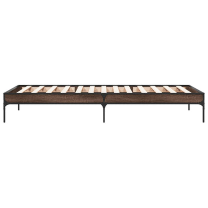 Brown Oak Single Bed Frame 90x190 cm - No Mattress Included