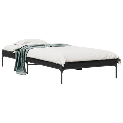 Compact Black Metal Bed Frame 75x190 cm - Small Single Size