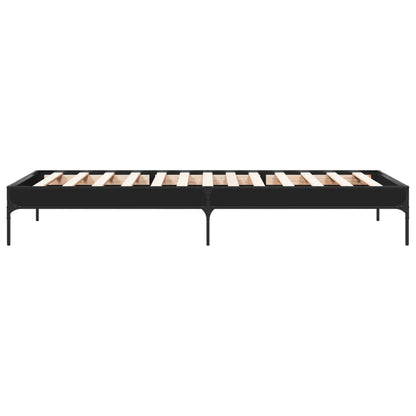Compact Black Metal Bed Frame 75x190 cm - Small Single Size