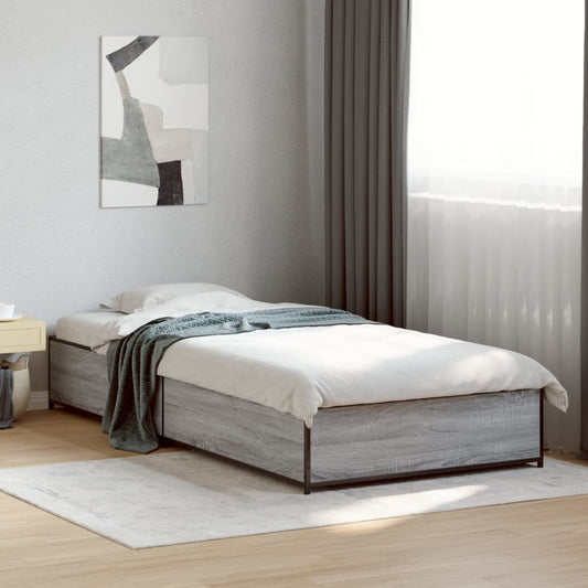 Grey Sonoma Wood Bed Frame 100x200cm - Stylish & Durable Design