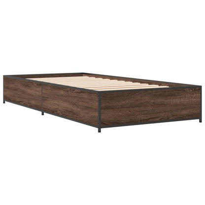 Brown Oak Bed Frame 100x200 cm - Durable Wood Finish