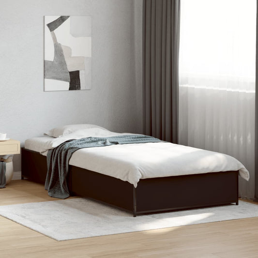 Black Metal Bed Frame 90x200 cm - Sturdy & Stylish Design