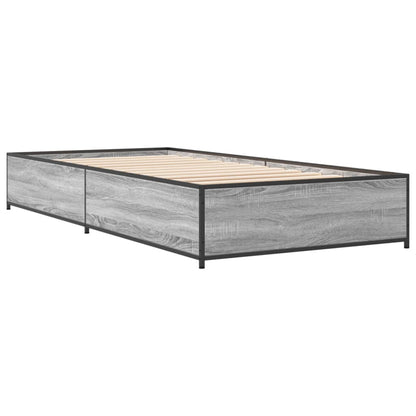 Bed Frame without Mattress Grey Sonoma 90x200 cm