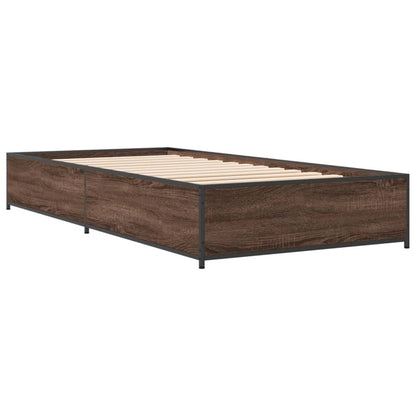 Brown Oak Bed Frame 90x200 cm - Sturdy & Stylish Bedroom Piece