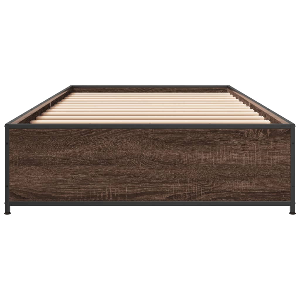 Brown Oak Bed Frame 90x200 cm - Sturdy & Stylish Bedroom Piece