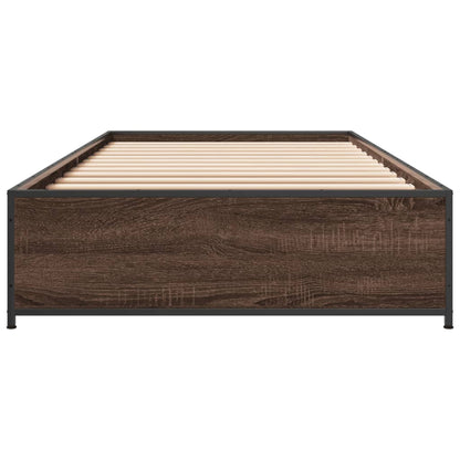Brown Oak Bed Frame 90x200 cm - Sturdy & Stylish Bedroom Piece