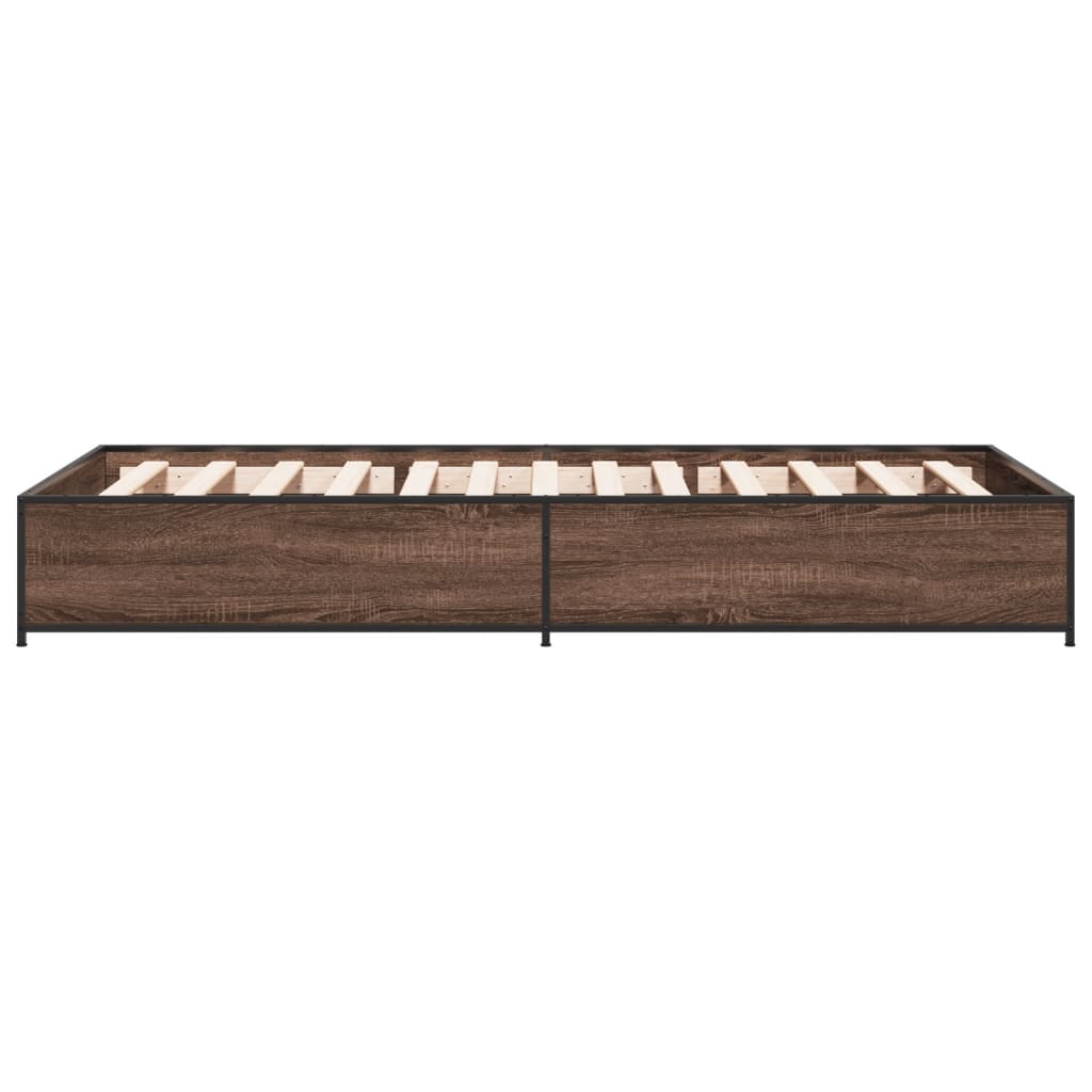 Brown Oak Bed Frame 90x200 cm - Sturdy & Stylish Bedroom Piece