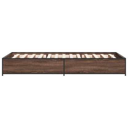 Brown Oak Bed Frame 90x200 cm - Sturdy & Stylish Bedroom Piece