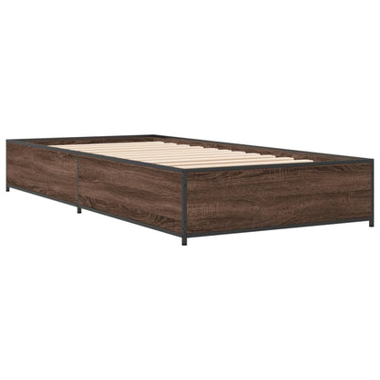 Brown Oak Bed Frame 90x200 cm - Sturdy & Stylish Bedroom Piece