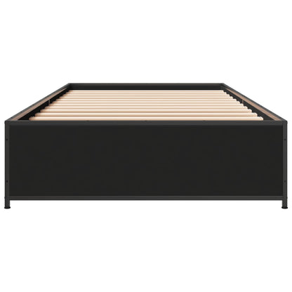 Sleek Black Metal Bed Frame 90x190 cm - Single Size Platform