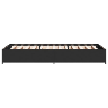 Sleek Black Metal Bed Frame 90x190 cm - Single Size Platform