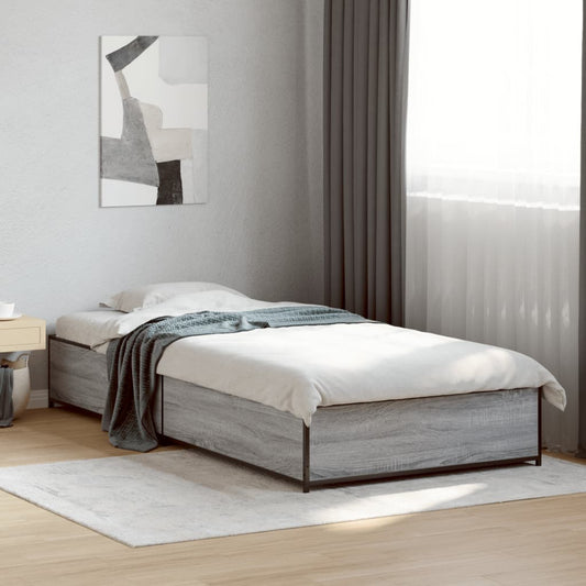 Grey Sonoma Single Bed Frame 90x190 cm - Durable Wood Design
