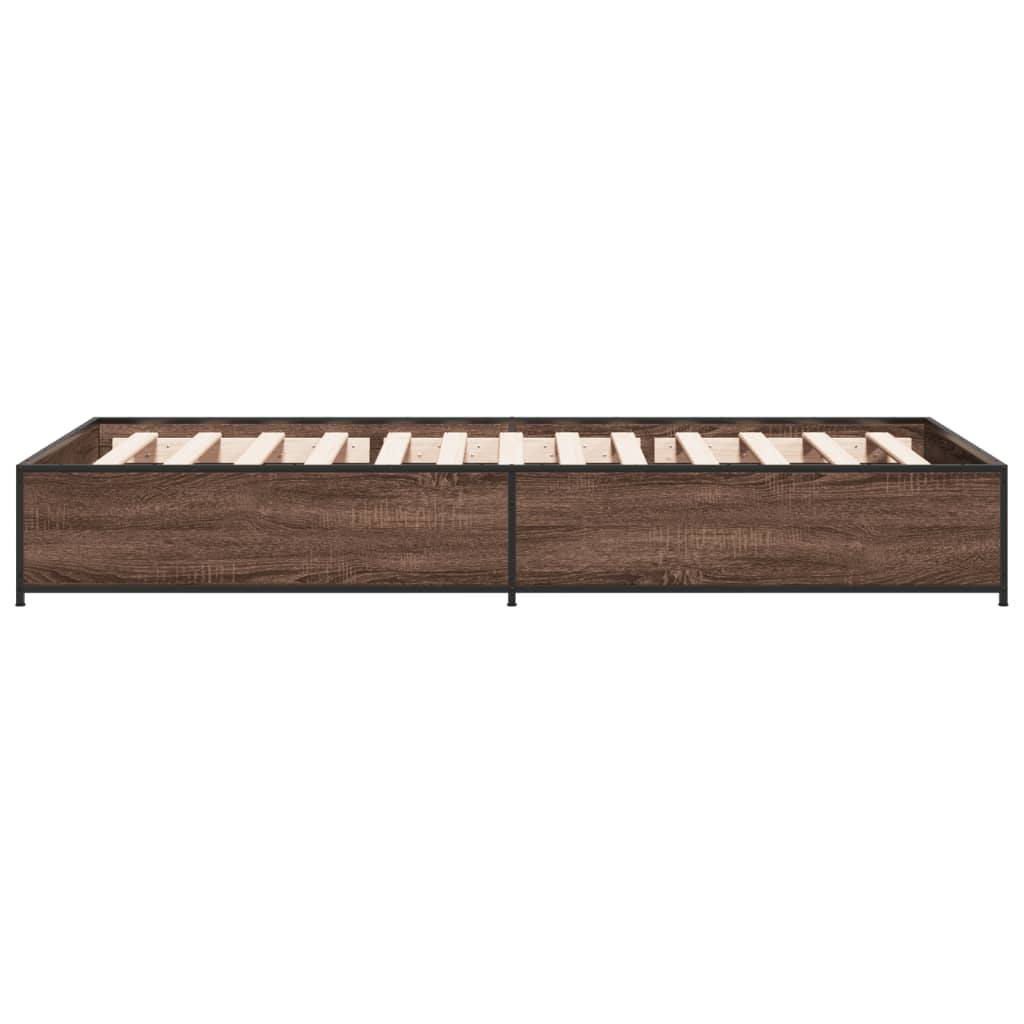 Brown Oak Single Bed Frame 90x190 cm - No Mattress Included